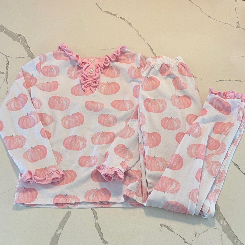 Charming Pink Pumpkin Kids Pajama Set